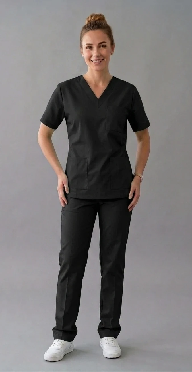 Scrub Preto Acinturado